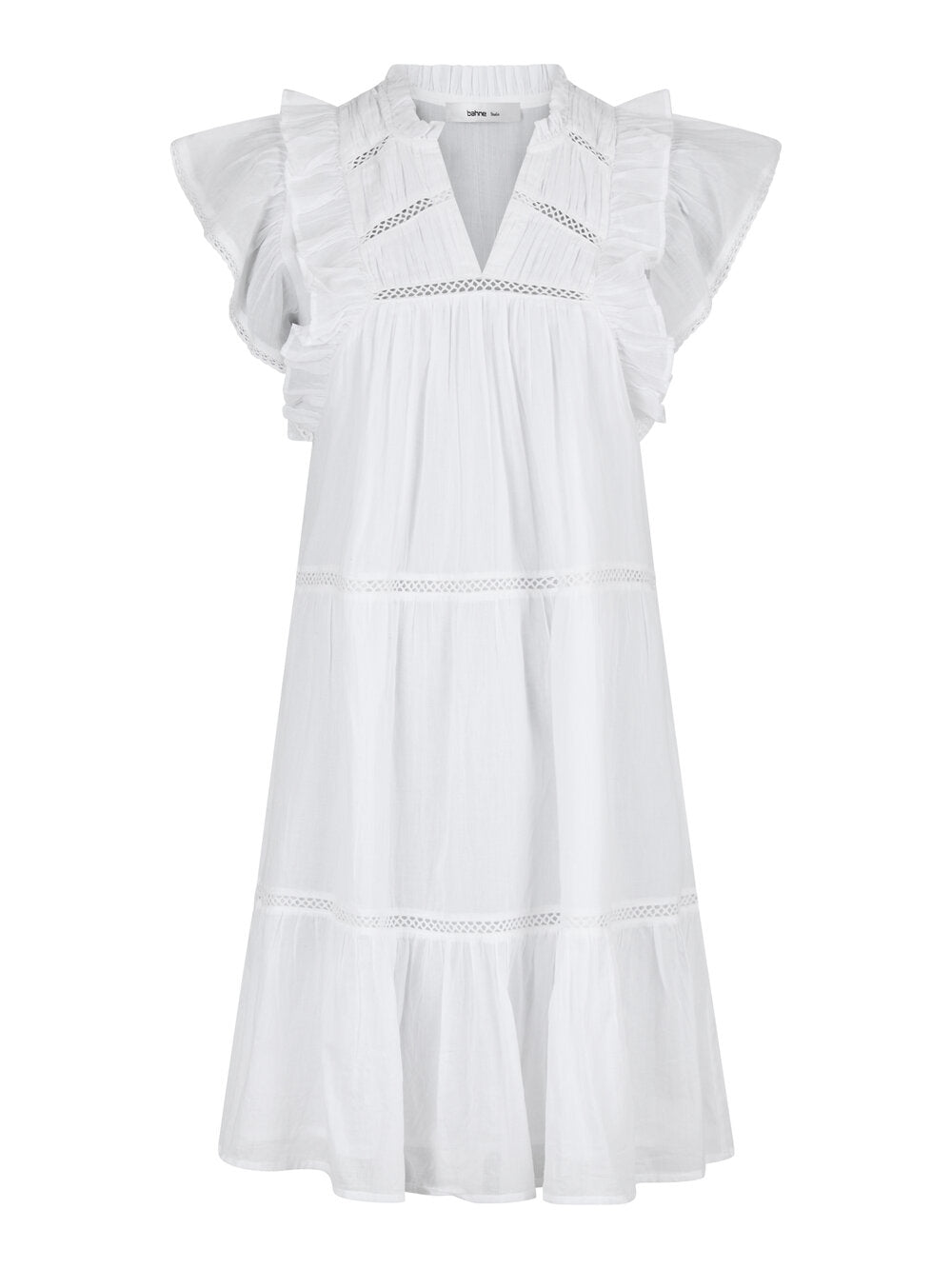 Melanie Voile kort kjole - hvid